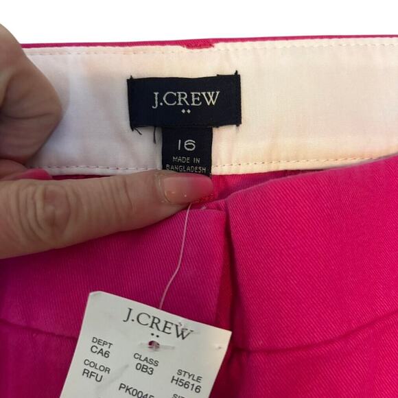 NWT J.Crew 4” Chino Shorts Size 16 Tulip Pink Cotton Mid-Rise Classic - Picture 3 of 8